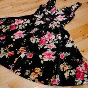 Velvet floral dress